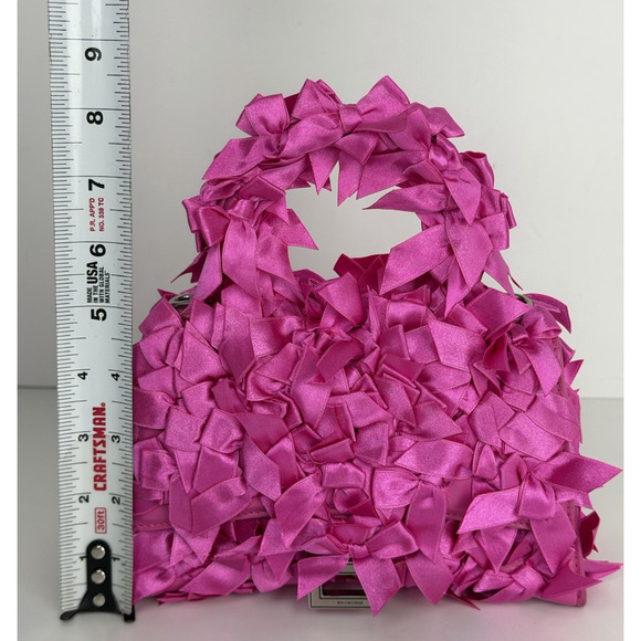 Balenciaga Satin Bow-Embellished Hourglass Top Handle Bag in Fuchsia B1 - Picture 8 of 15